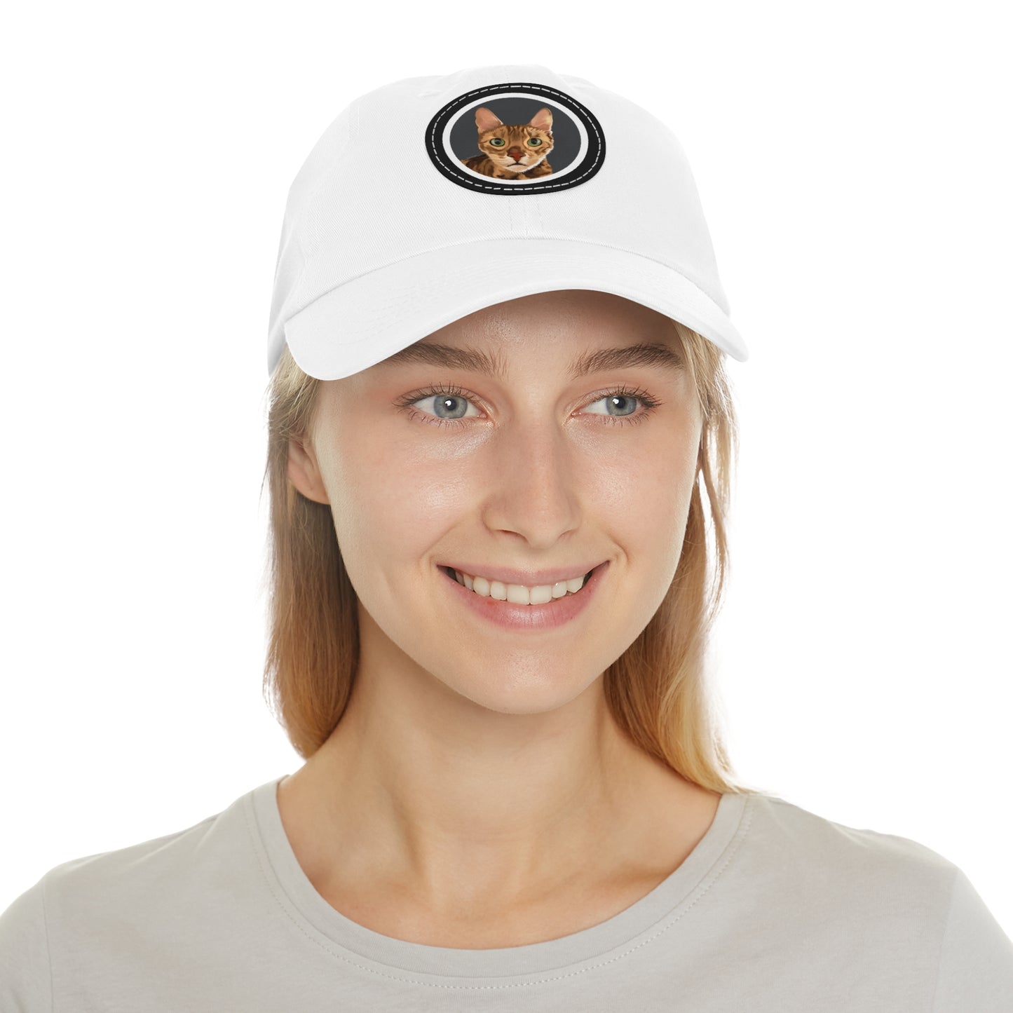 Bengie-Dad Hat with Leather Patch