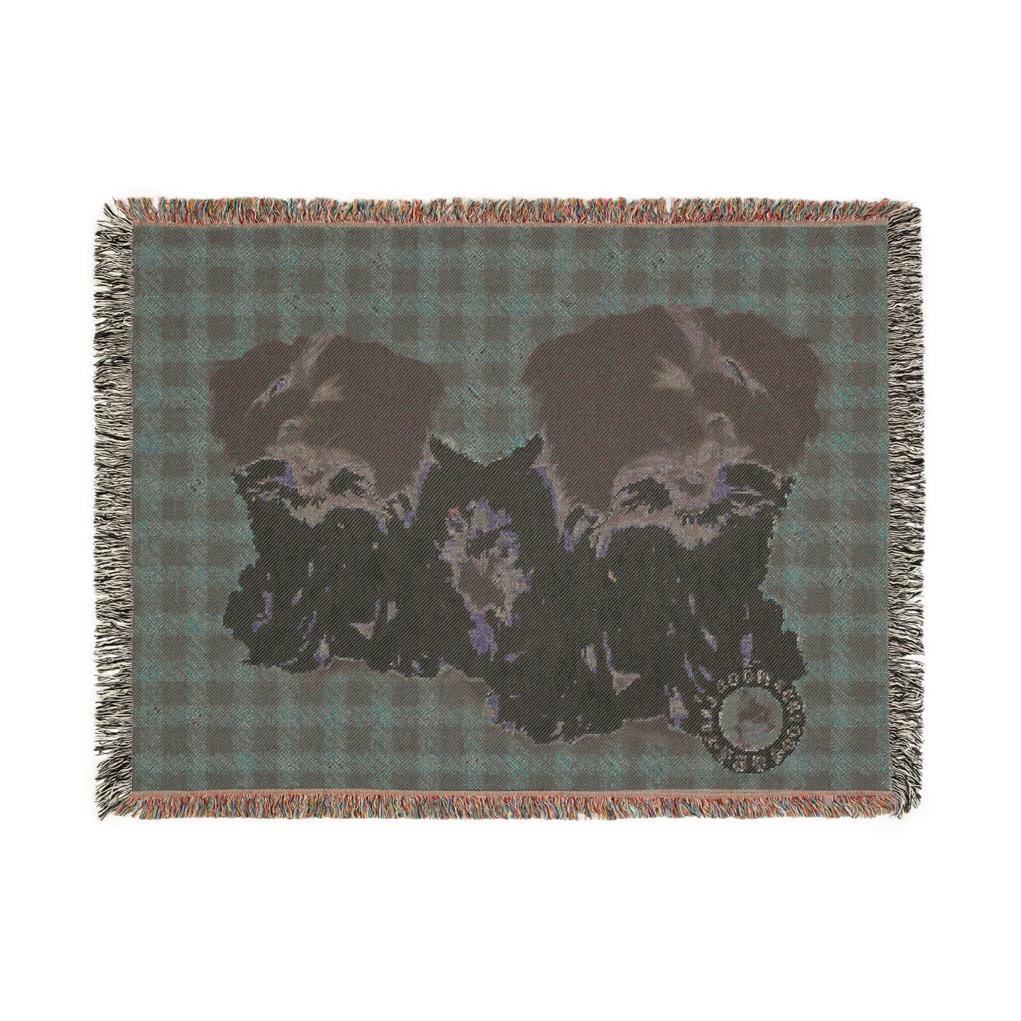 Woven Blanket - Maizey and her Twin on Buffalo Plaid Design