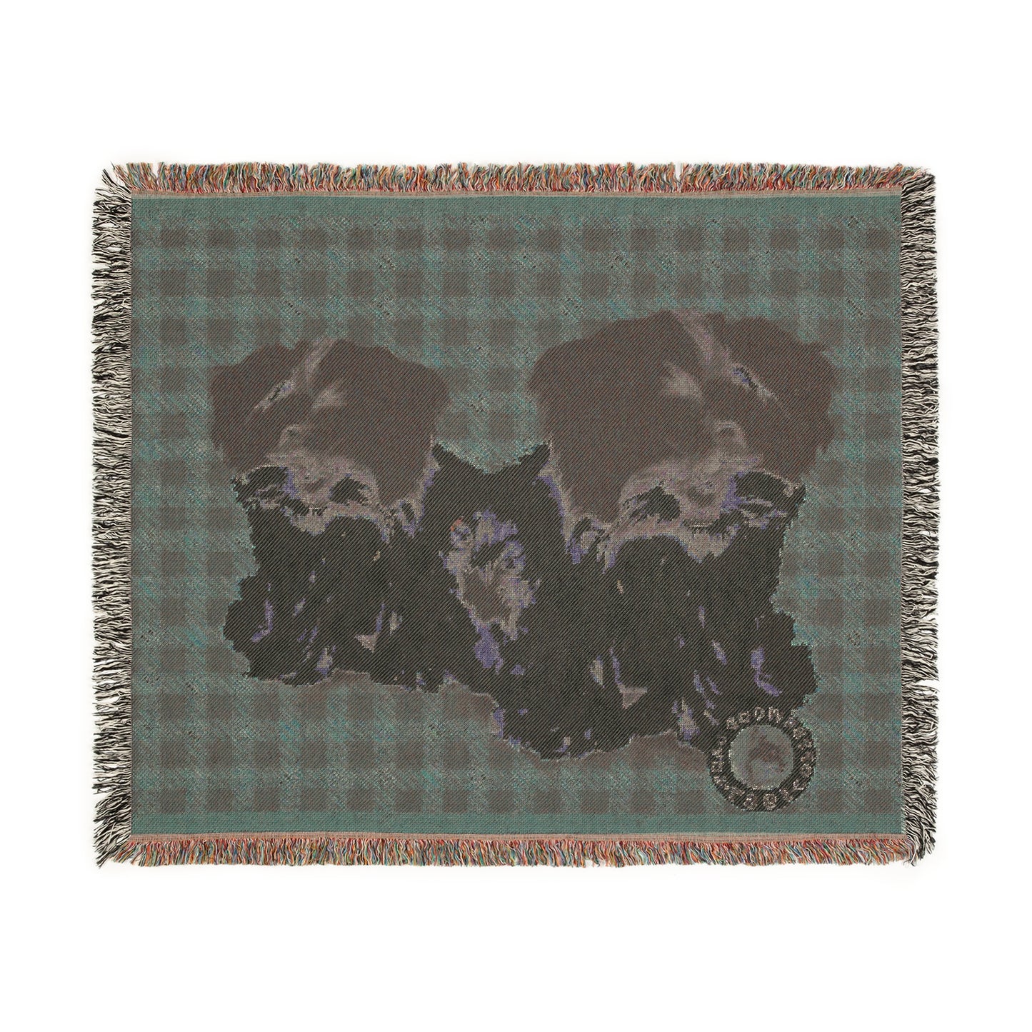 Woven Blanket - Maizey and her Twin on Buffalo Plaid Design