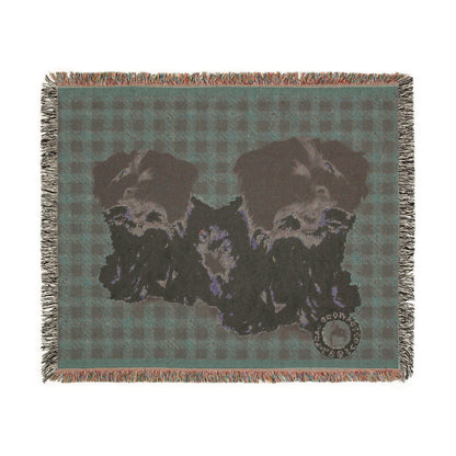 Woven Blanket - Maizey and her Twin on Buffalo Plaid Design