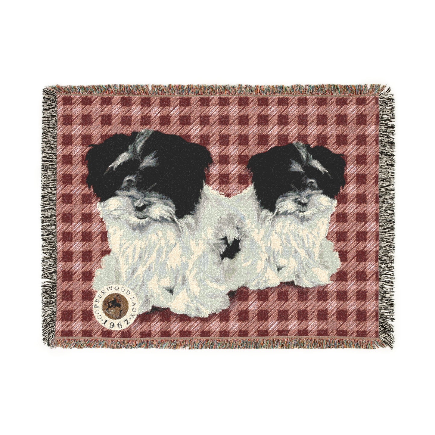 Woven Blanket - Maizey and her Twin on Buffalo Plaid Design