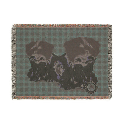Woven Blanket - Maizey and her Twin on Buffalo Plaid Design
