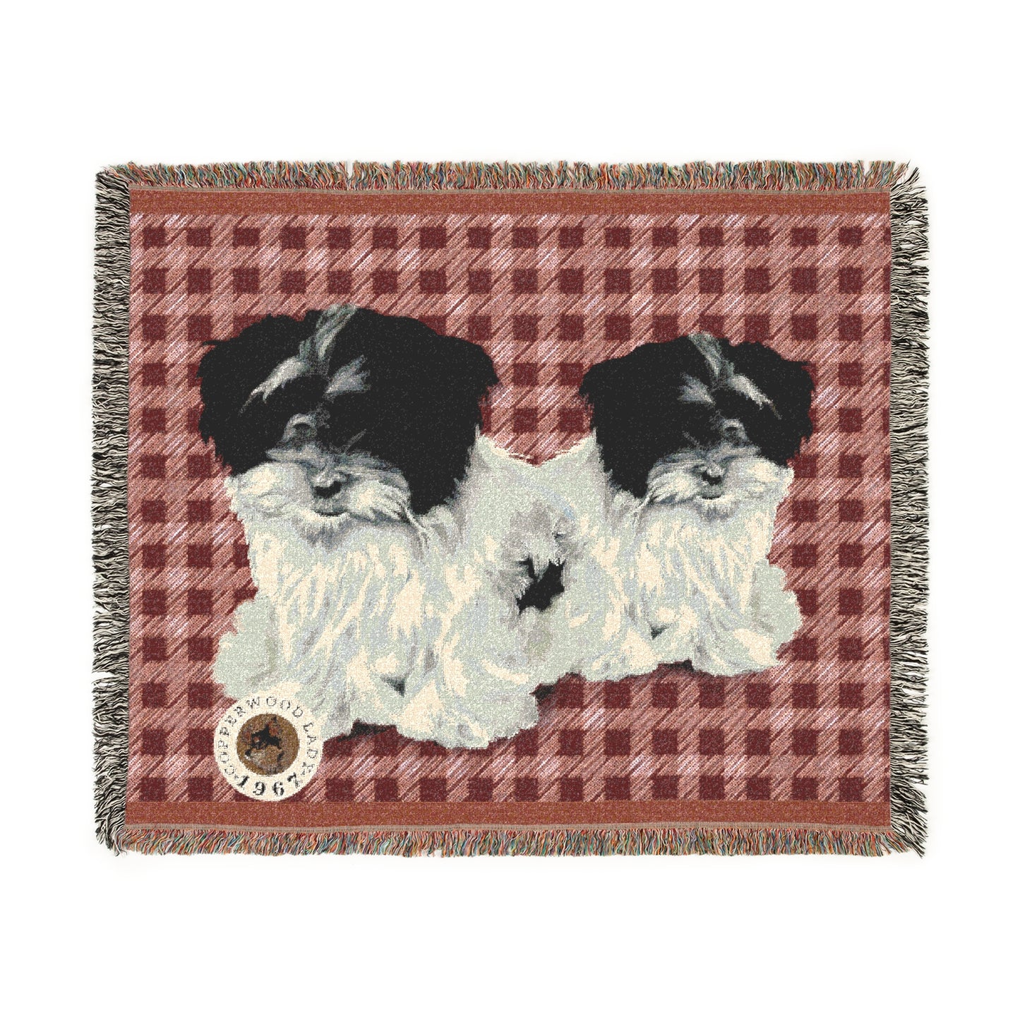 Woven Blanket - Maizey and her Twin on Buffalo Plaid Design