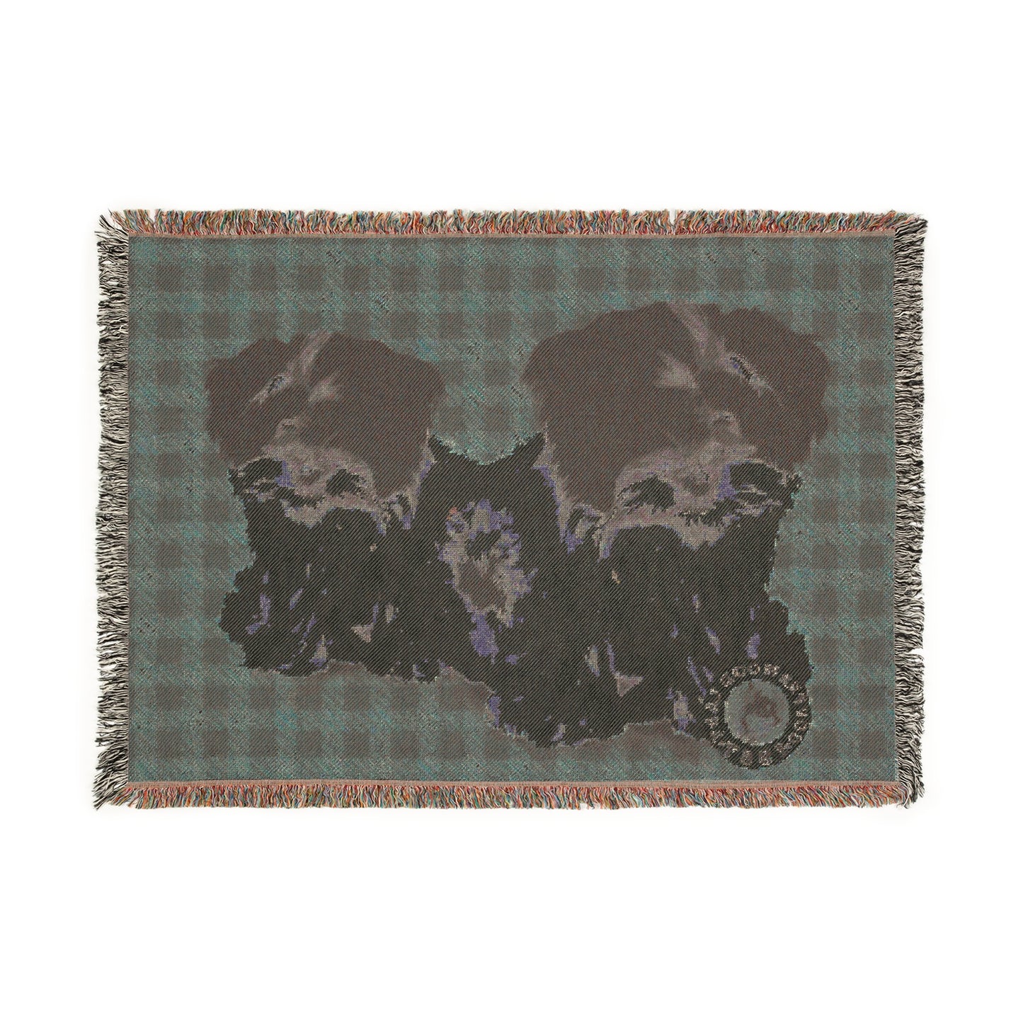 Woven Blanket - Maizey and her Twin on Buffalo Plaid Design